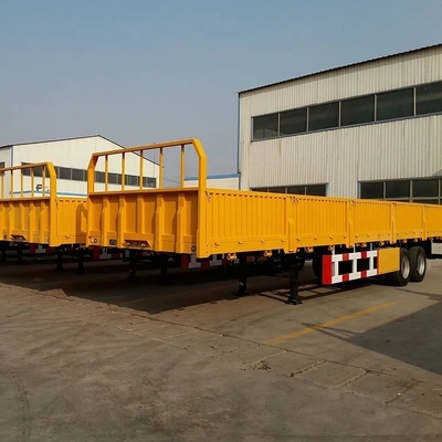 2/3/4 Achse chinesischer Stahlseitenwand Flach-Schienenanhänger für Schwerlasttransport