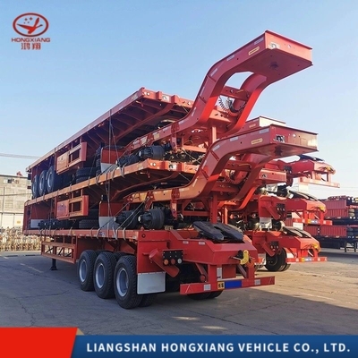 Flachbett 3 Achsen 40FT Container Skelett Semi-Anhänger mit 8/12/16 Reifen