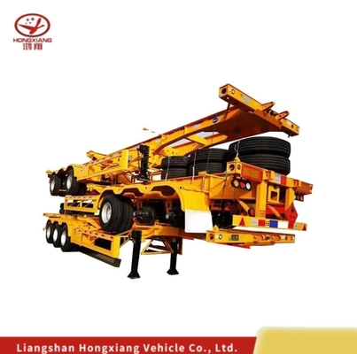 2 Achse 40 FT Hohlbett-Semianhänger Skelett-Semianhänger-Drop-Semianhänger Versandcontainer