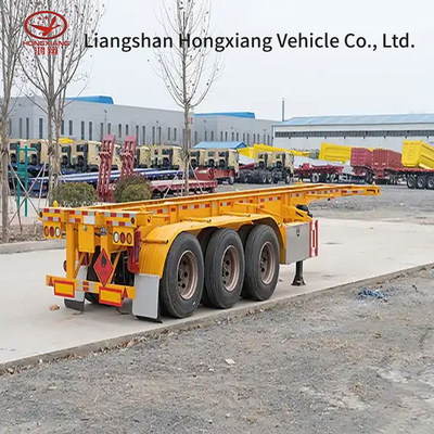Farbe Skelett Chassis Semi-Anhänger Container Skelett Fuß Container Flachbettfahrzeug