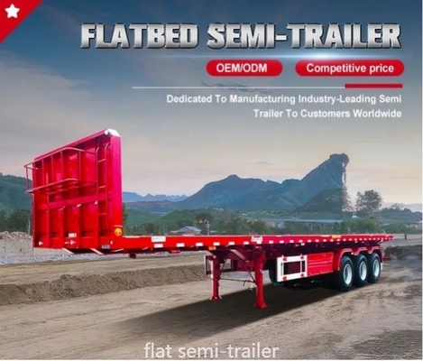 60 Tonnen 3/4 Achsen Flachbett-Lkw-Anhänger für nicht selbst dumpende Container