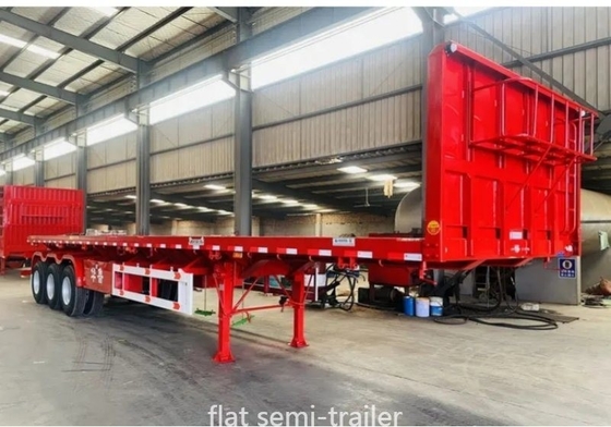 60 Tonnen 3/4 Achsen Flachbett-Lkw-Anhänger für nicht selbst dumpende Container