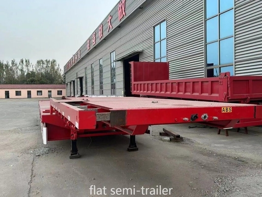 60 Tonnen 3/4 Achsen Flachbett-Lkw-Anhänger für nicht selbst dumpende Container