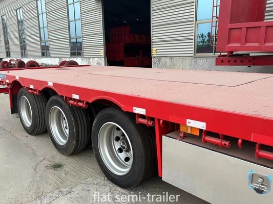 60 Tonnen 3/4 Achsen Flachbett-Lkw-Anhänger für nicht selbst dumpende Container