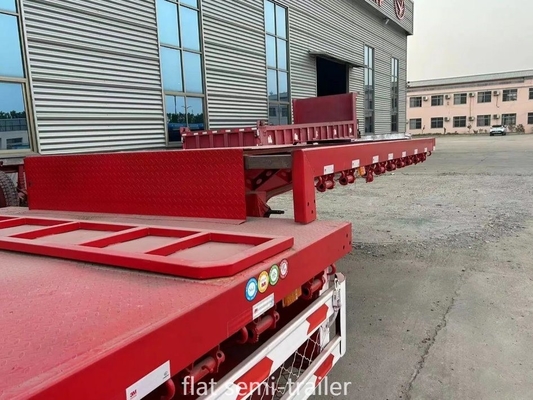 60 Tonnen 3/4 Achsen Flachbett-Lkw-Anhänger für nicht selbst dumpende Container